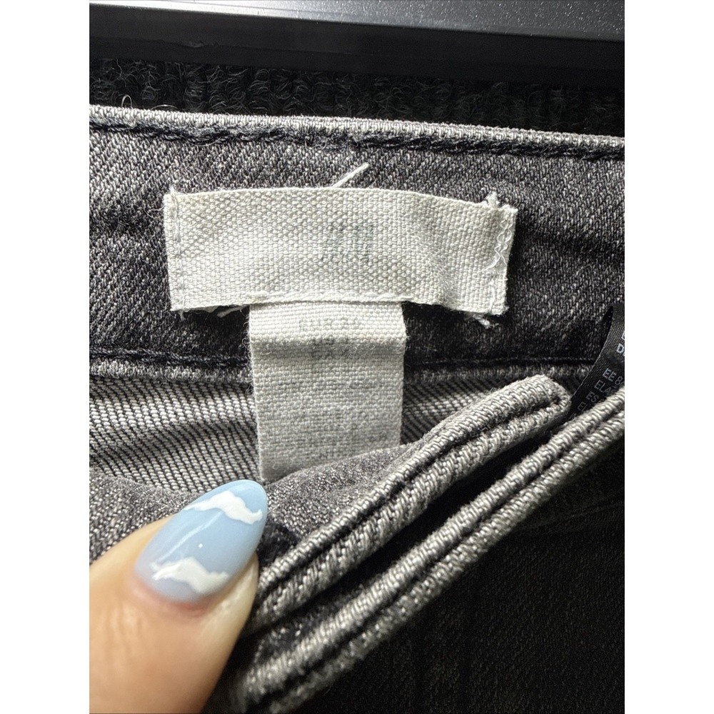 H&M Jeans Womens 4 Black Straight Denim Dark Wash Casual - Picture 5 of 8
